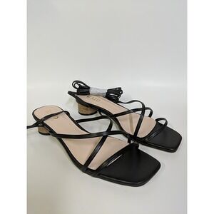 Raid Wide Fit Bonnie Low Heeled Strappy Sandals In Black Women's Size 8